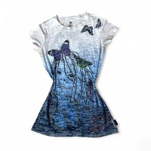 Women's Blue Graphic Short Sleeve Tee